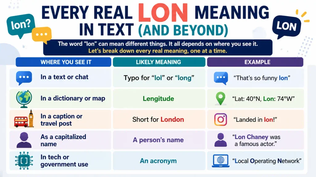 Lon Meaning in Text