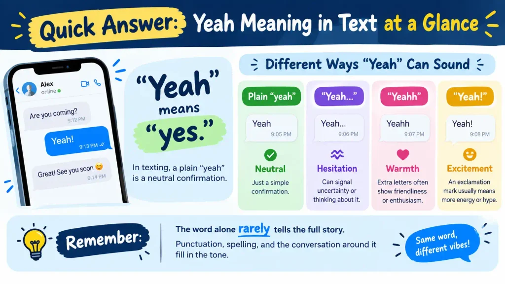 Yeah Meaning in Text